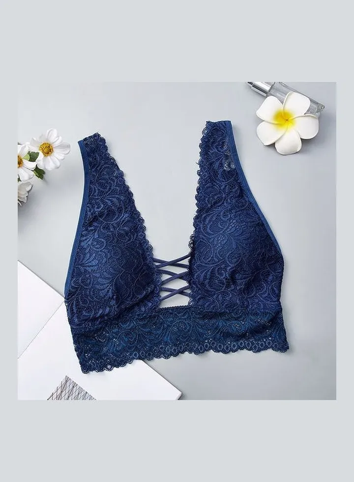 Floral Detail Bralette Blue