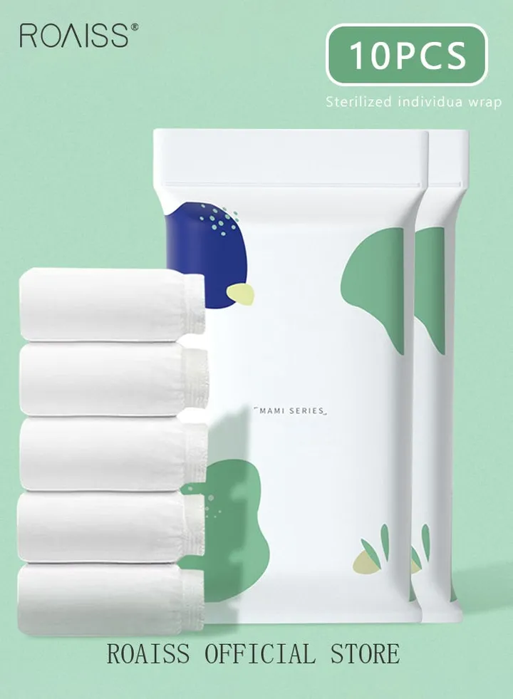 10 Pack Set Women's Disposable Briefs Pregnant Confinement Postpartum Sterile High Stretch Panties Mid-waist Hygiene Soft Underpants Individual Package Underwear White