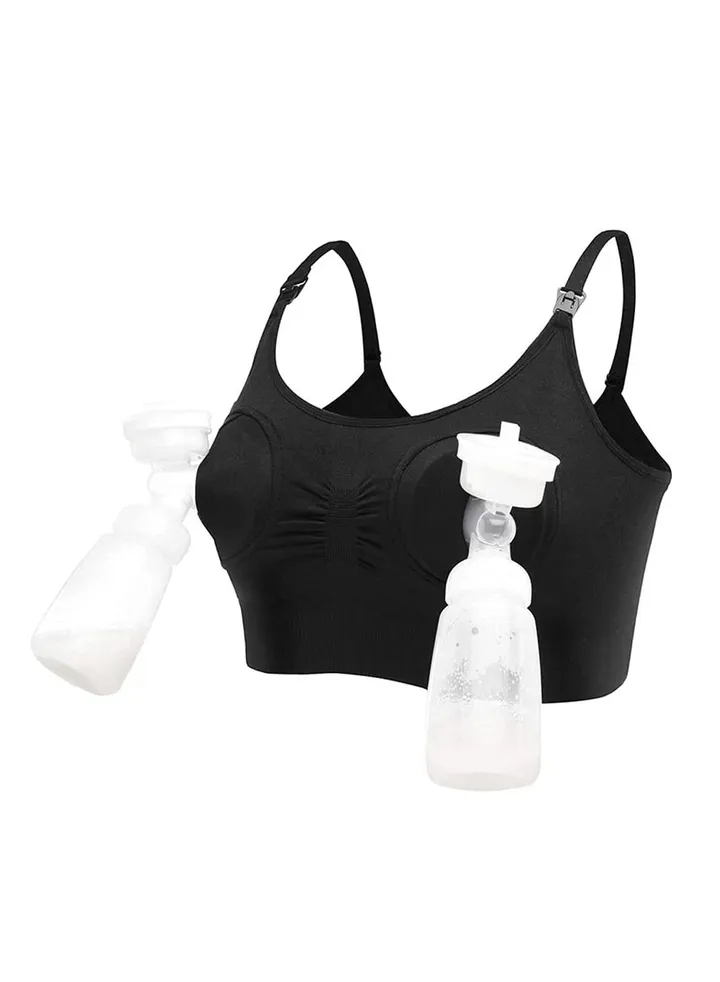 Soft Skin-friendly Nursing underwear and Hands-Free Pumping Bra Suitable for Freeing Pumps (Large)