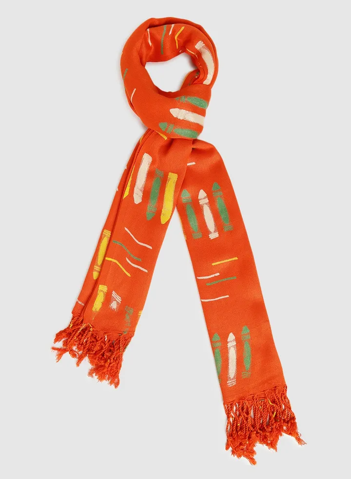 Casual Regular Scarf Orange