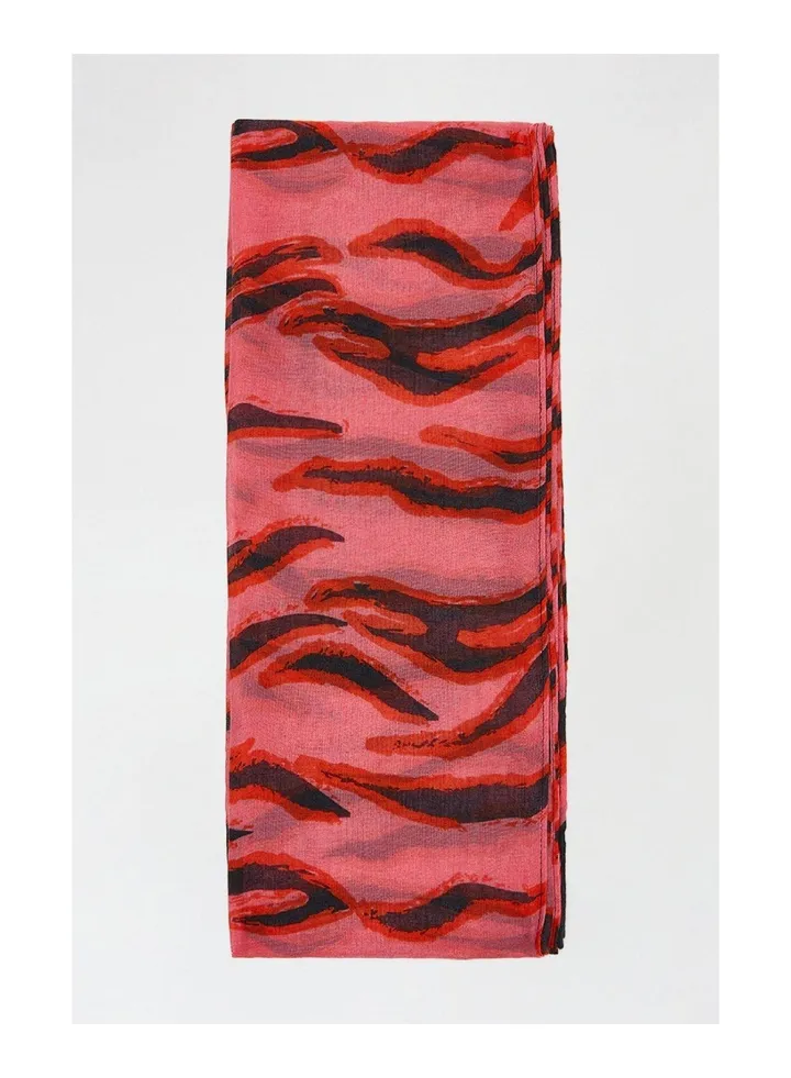Recycled Fushia Zebra Print Scarf