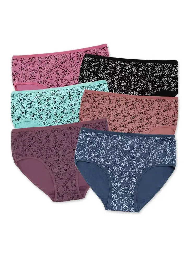 Zeemey 6 Pack Womens Underwear Cotton Sort Bikini Breathable Panties Low Rise Hipster Ladies Charming Cheeky Lingerie