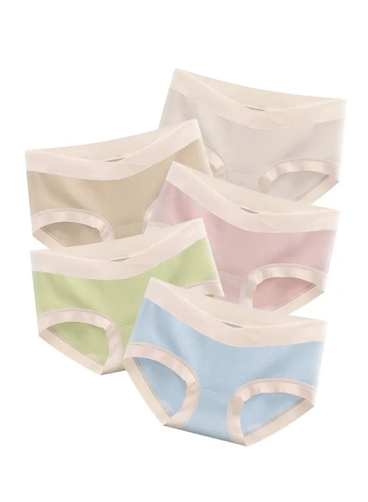 Zeemey 5 Pack Womens Cotton Maternity Underwear,Healthy Maternity Pregnancy Panties Postpartum Mother Under Bump Underwear