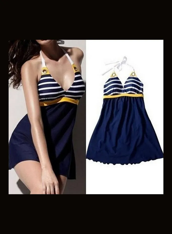 Women's Swimwear Ladies Sailor Style Skirt Beach Swimming Wear Swim Dress Multicolor