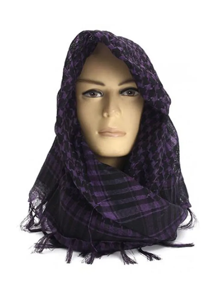 Plaid Pashmina Scarf Purple