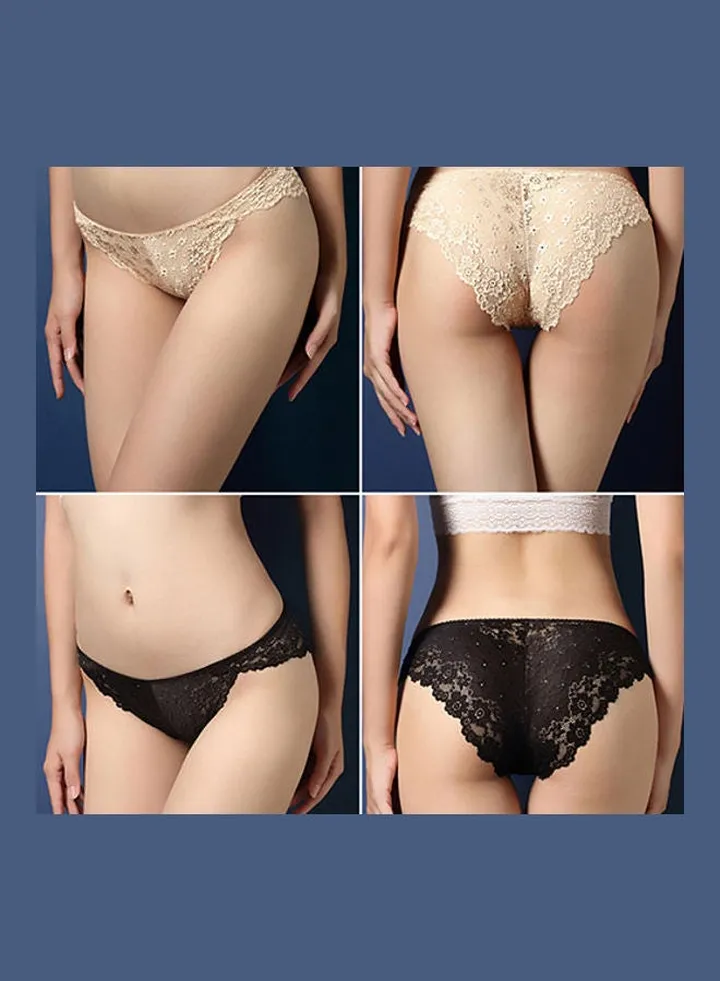 Women's Fashion Lace See Through Panties Skin Color