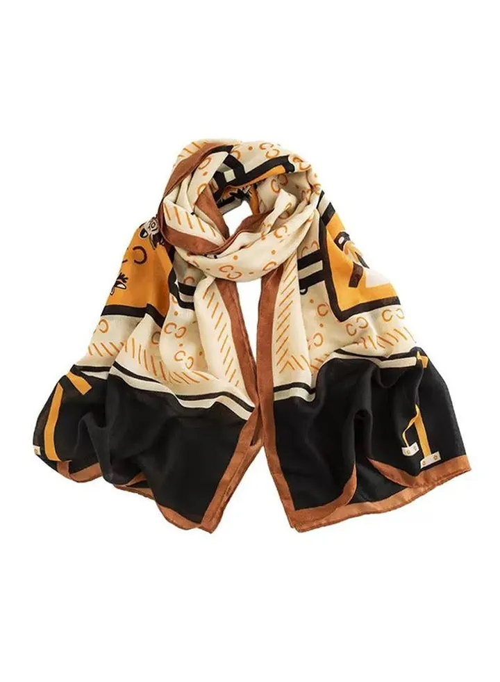 Multiuse Scarves for Ladies Orange Letter-C (70"*31" /180*80cm)