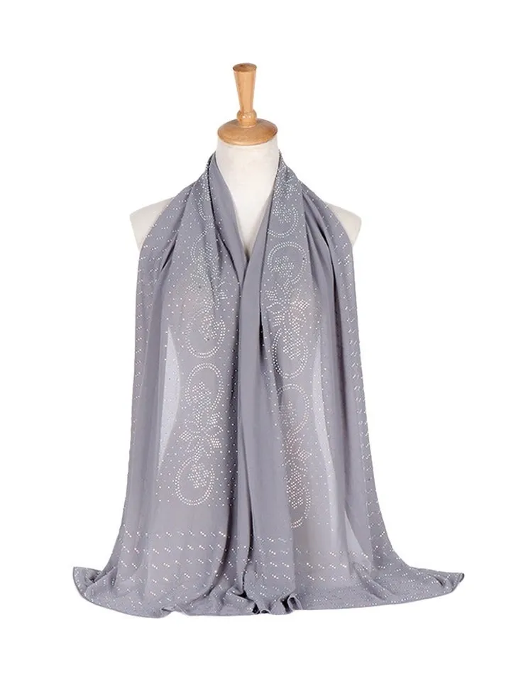 Embellishing Hijab Scarf Grey