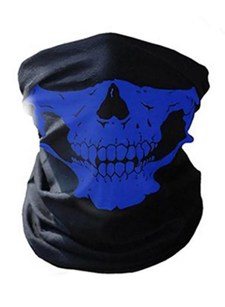 Skull Printed Bandana Black/Blue