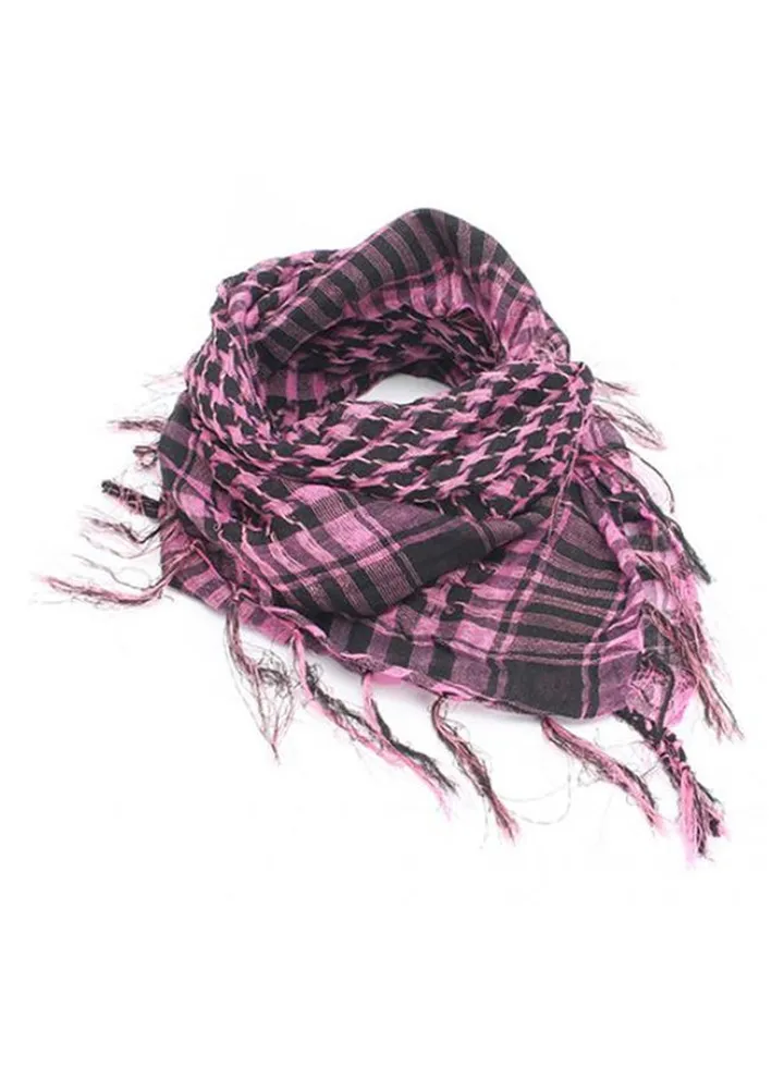 Plaid Pashmina Scarf Pink/Black