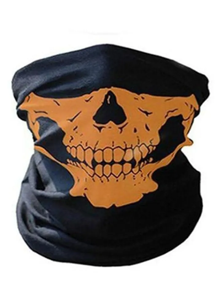 Skull Printed Bandana Black/Orange