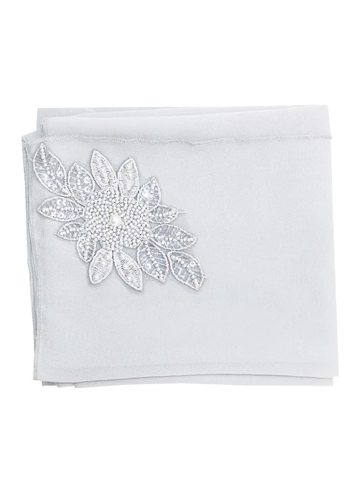 Chiffon Solid Designer Hijab Light Grey