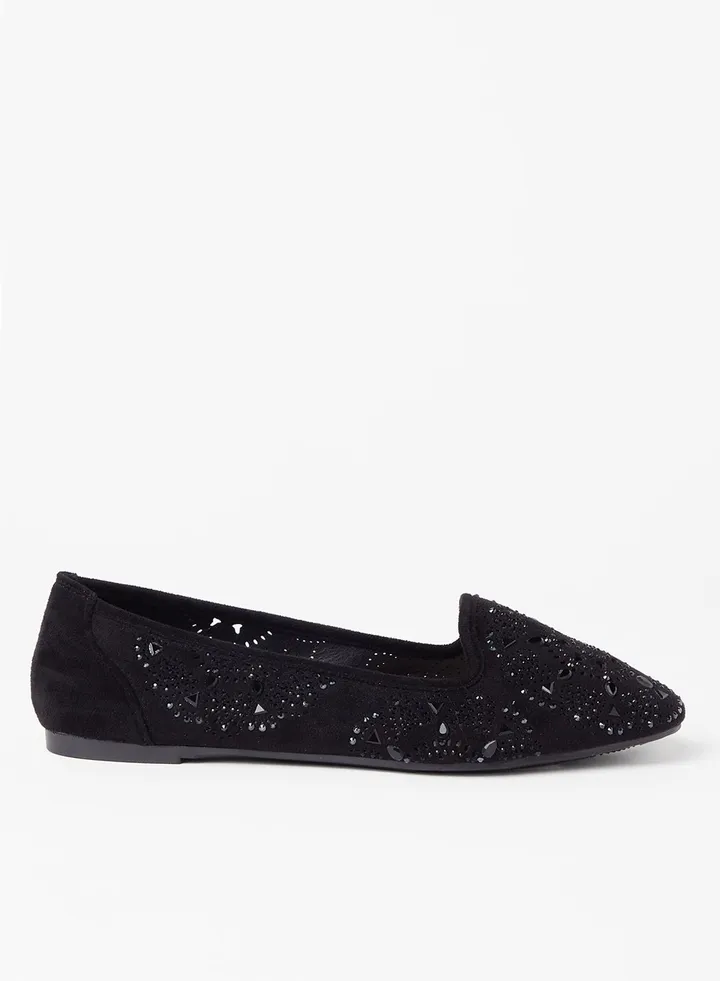 Embellished Stylish Ballerina Black
