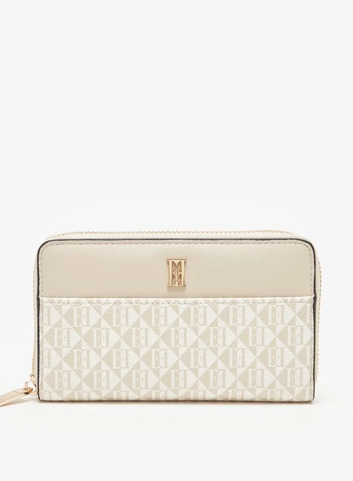 Women's Monogram Print Zip Around Wallet