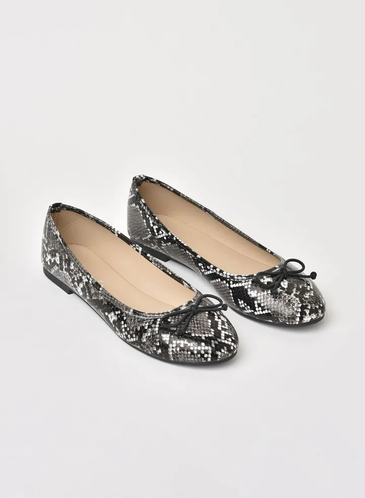 Dyed Ballerina Snake Print-White/Black