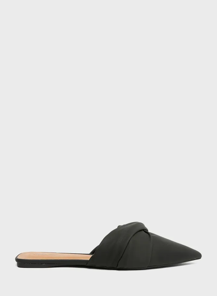 Faux Leather Mules