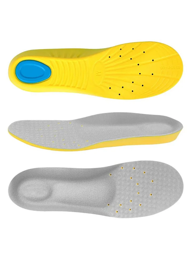 Memory Foam Insoles, PU Sport Insoles, Comfortable Breathable, Shock Absorption Arch Support Insoles (Men 38-42.5/ Women 37-42)