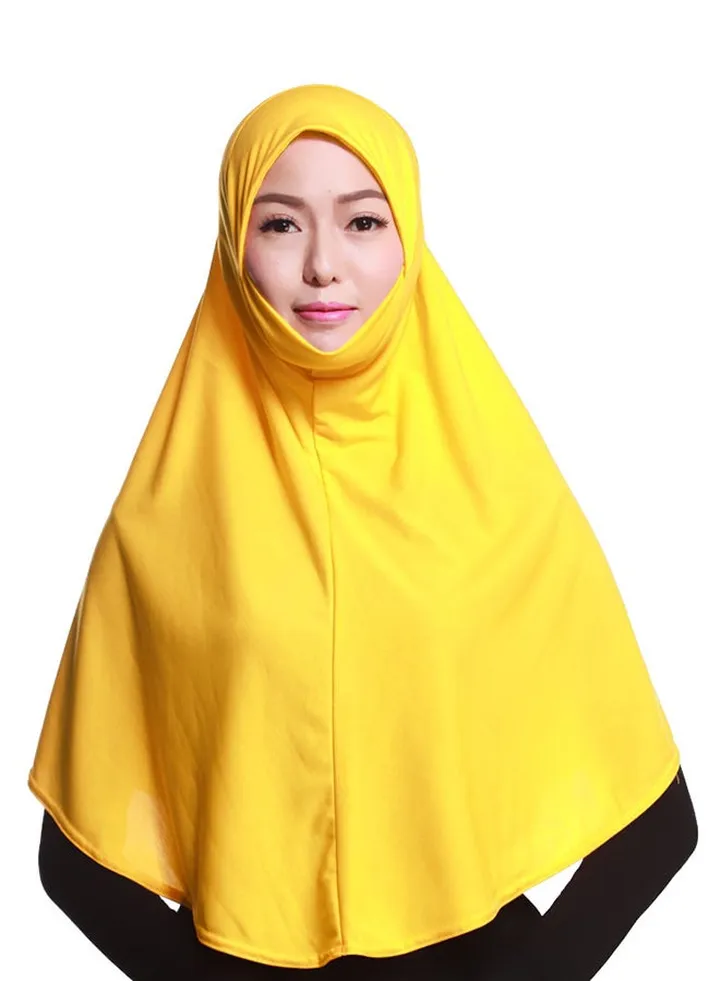 Long Head Cover Hijab Yellow