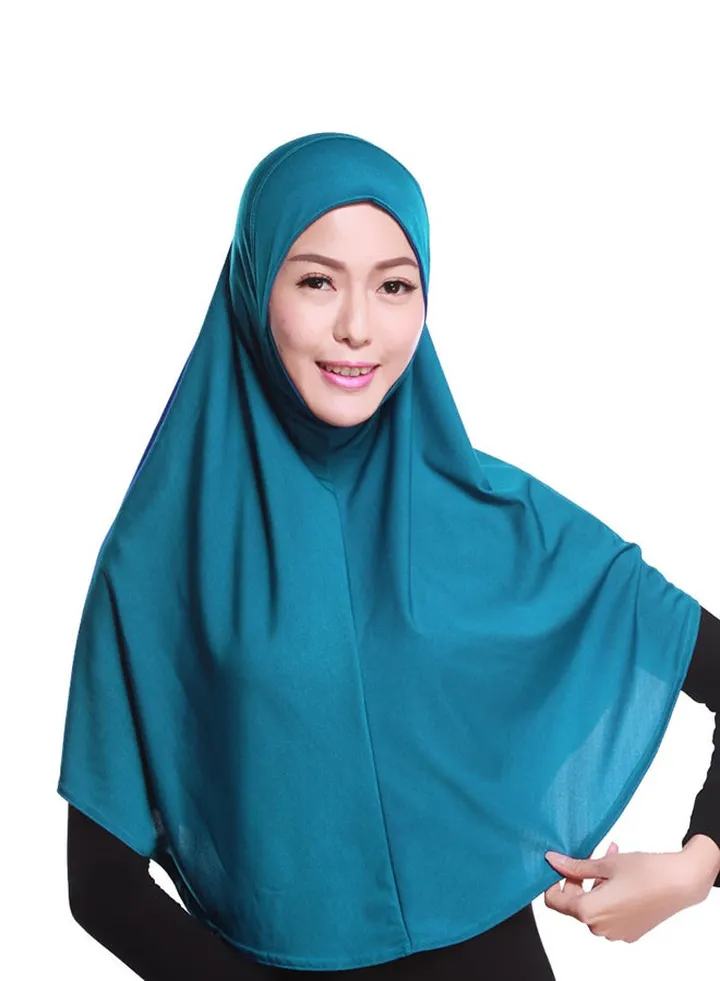 Long Head Cover Hijab Blue