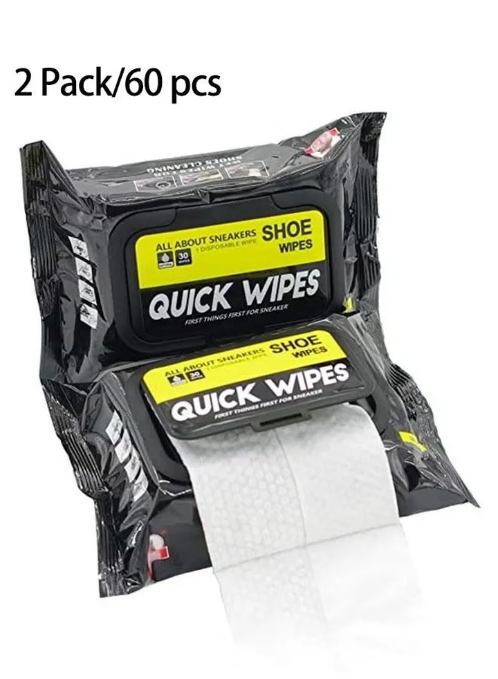 2-Pack Shoe Sneaker Wipes Cleaner Quick Wipes Disposable