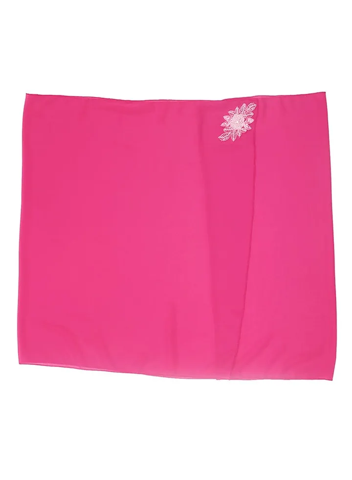 Chiffon Solid Designer Hijab Rose Red