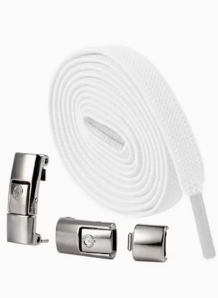 Sports Shoelaces Cycling Shoelaces Press Lock Shoelaces Without Ties Elastic Laces White