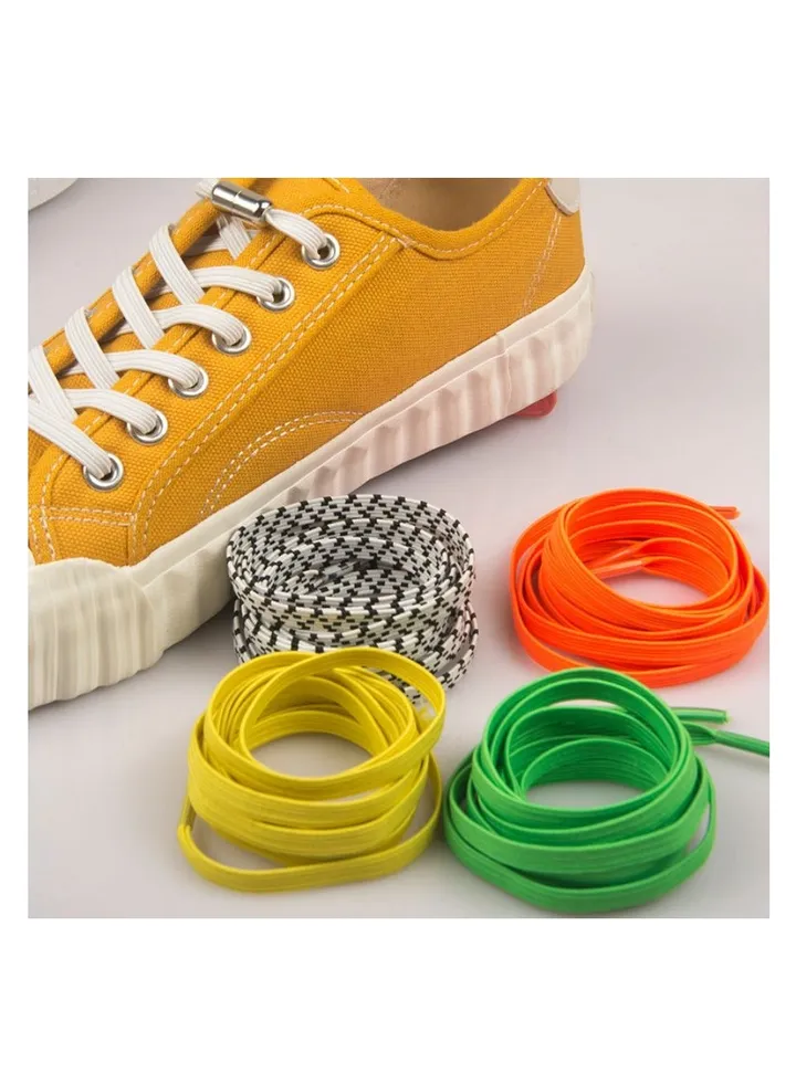 No Tie Shoelaces,4 Pairs Elastic Lock Shoe Laces for Kids Adults Women Men