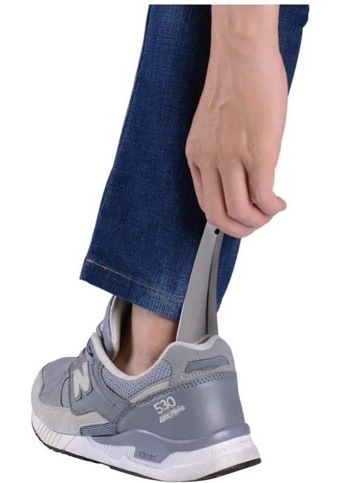 Portable Stainless Steel Shoe Horn Helper Stick Lifter for Men Women Elderly(30 cm)
