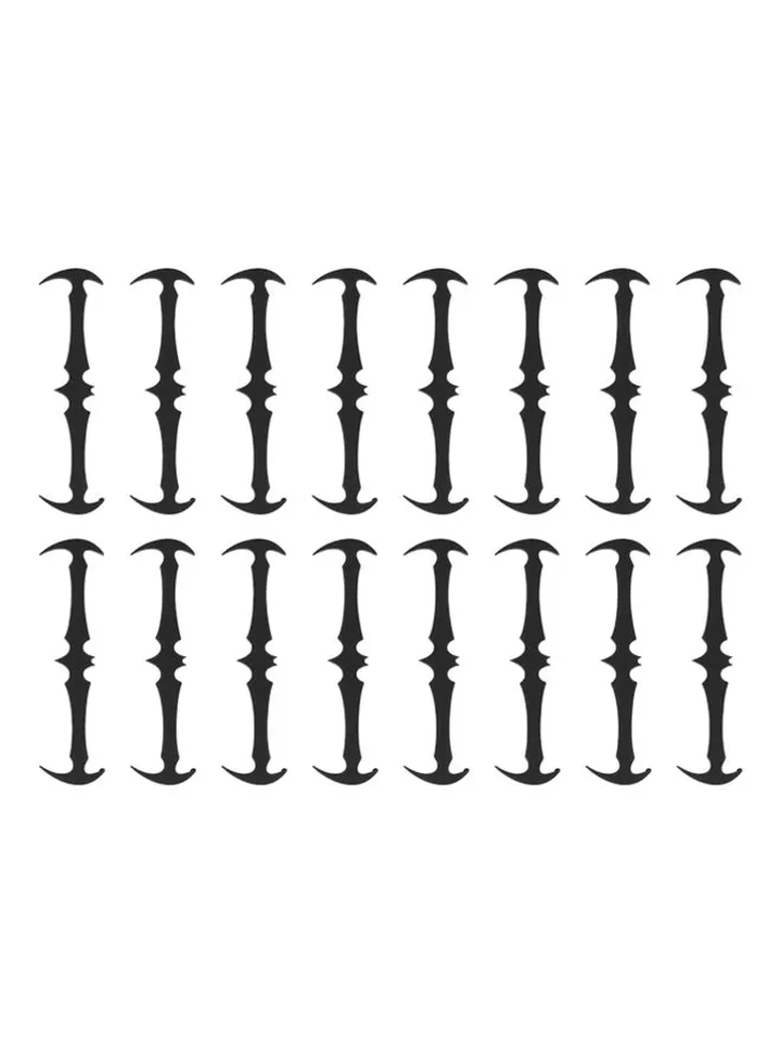 16-Piece Elastic Silicone No-tie Shoelace Black