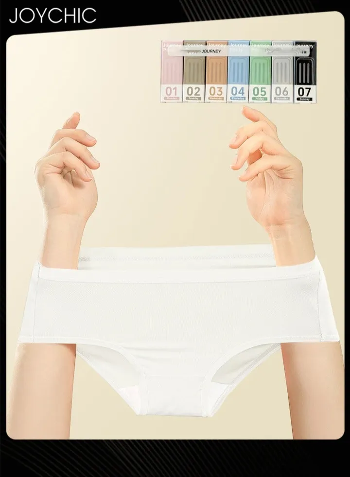 Weekly Enjoy 7 Pack of Boxed Lady Pure Cotton Disposable Underwear Skin-friendly Breathable Underpants High Stretch Panties for Pregnant Women Confinement Daily Travel Hotel