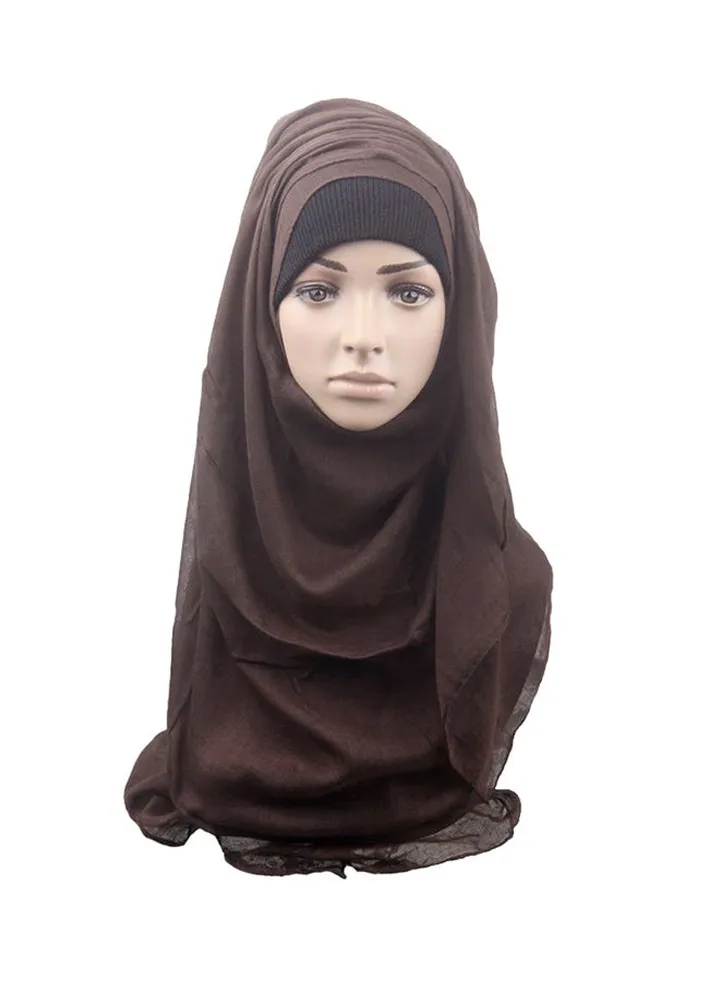 Fashion Head Cover Hijab HL291 Brown