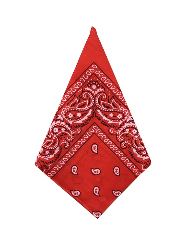 Vintage Style Printed Head Scarf Red