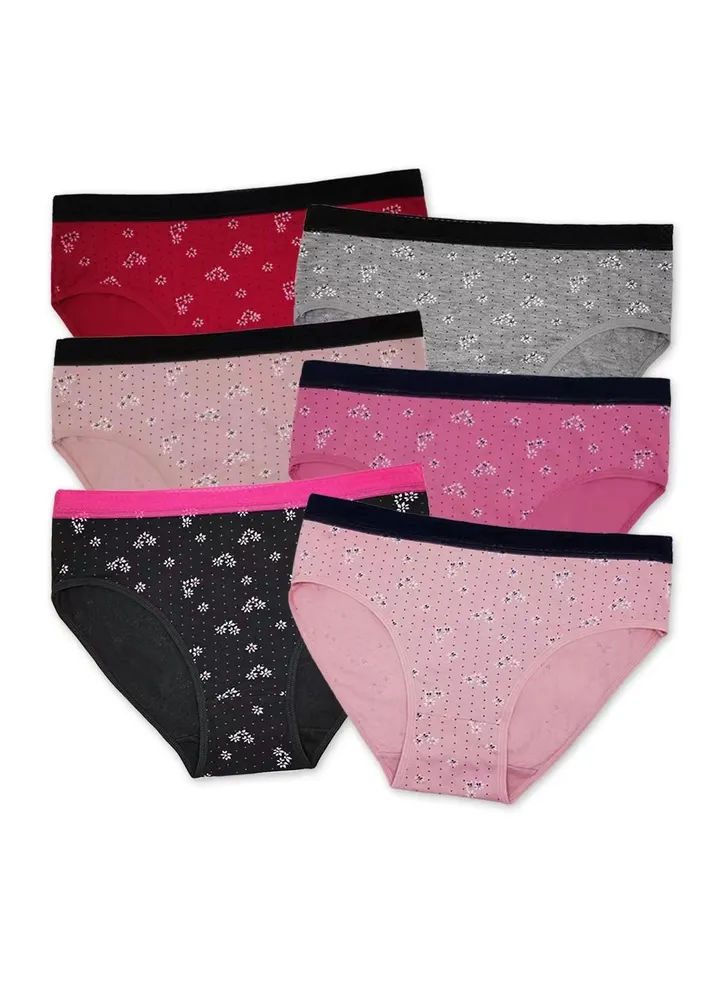 Zeemey 6 Pack Womens Underwear Cotton Sort Bikini Breathable Panties Low Rise Hipster Ladies Charming Cheeky Lingerie