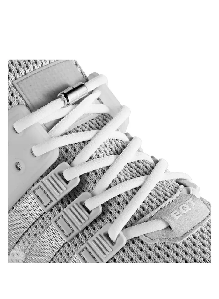 2 Pairs Elastic No Tie Shoe Laces For Adults Kids Elderly Elastic Shoe Laces White
