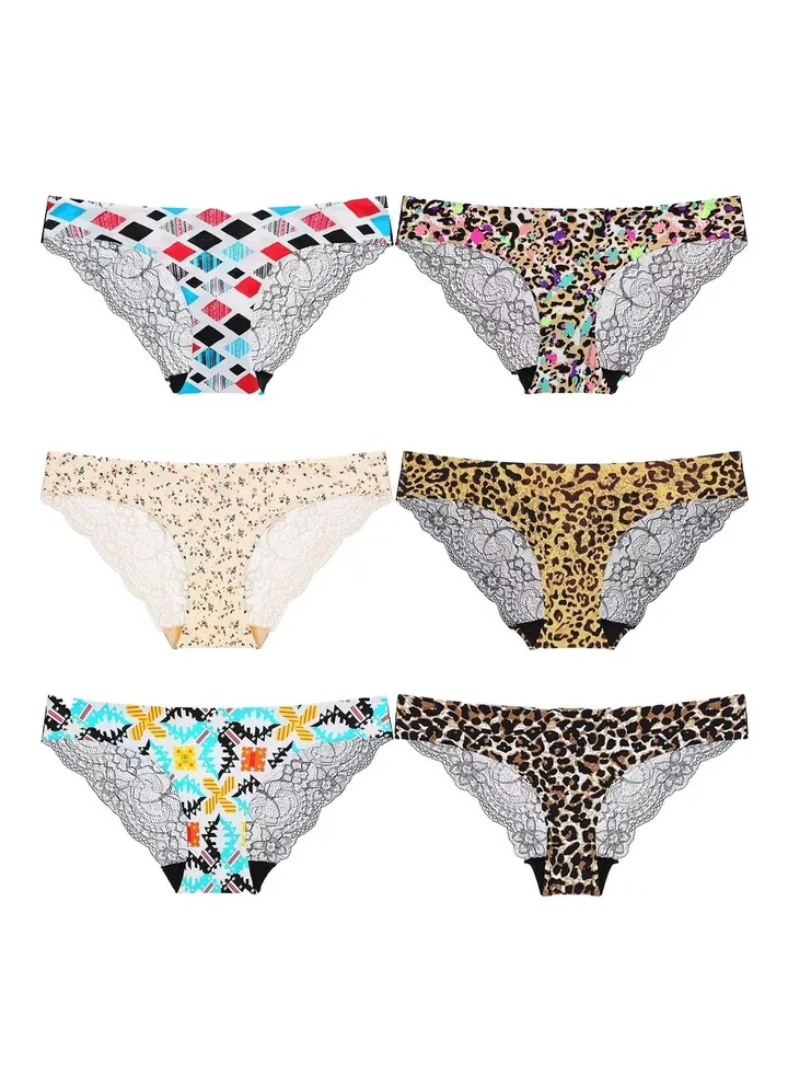 Zeemey 6 Pack Womens Underwear Cotton Sort Bikini Breathable Panties Low Rise Hipster Ladies Charming Cheeky Lingerie