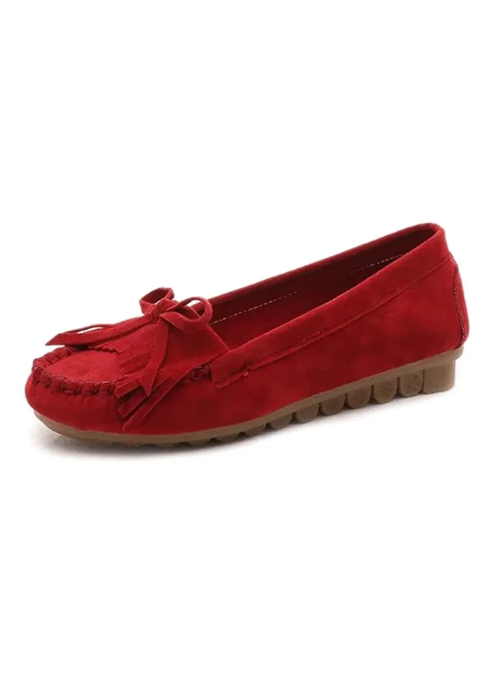 Head Tassel Decoration Loafer Shoe Wine Red