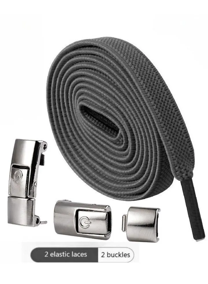 Sports Shoelaces Cycling Shoelaces Press Lock Shoelaces Without Ties Elastic Laces Dark Grey