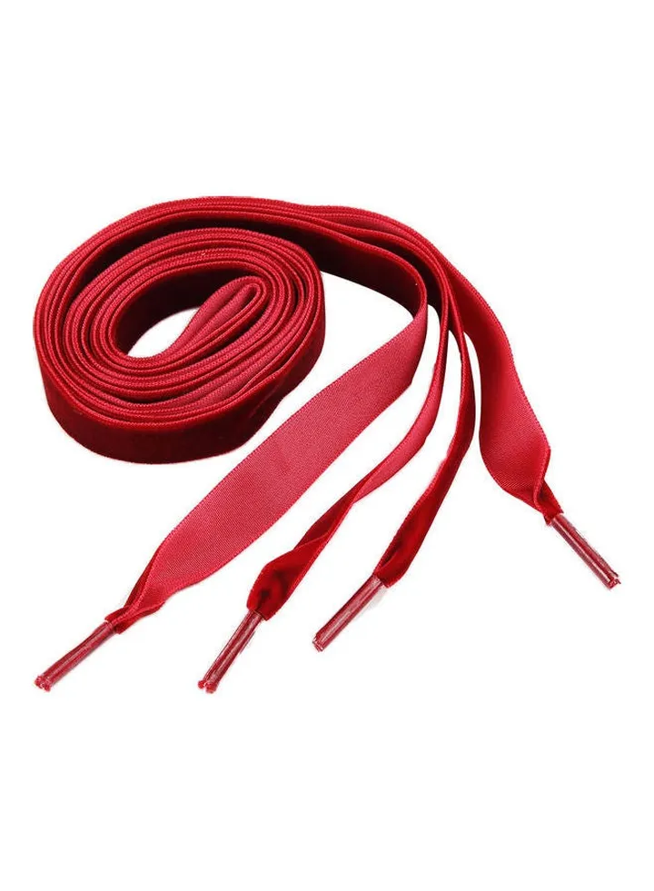 Women Flat Velvet Ribbon Shoelaces Hiking Walking Dance Leather Shoes Laces Wine Red