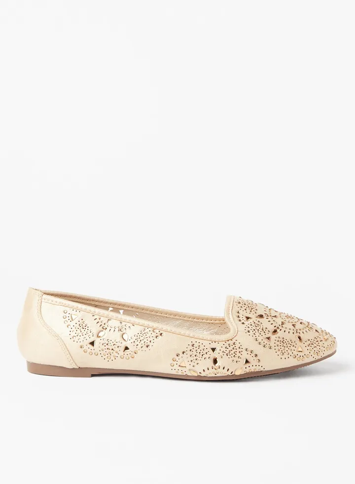 Embellished Stylish Ballerina Beige