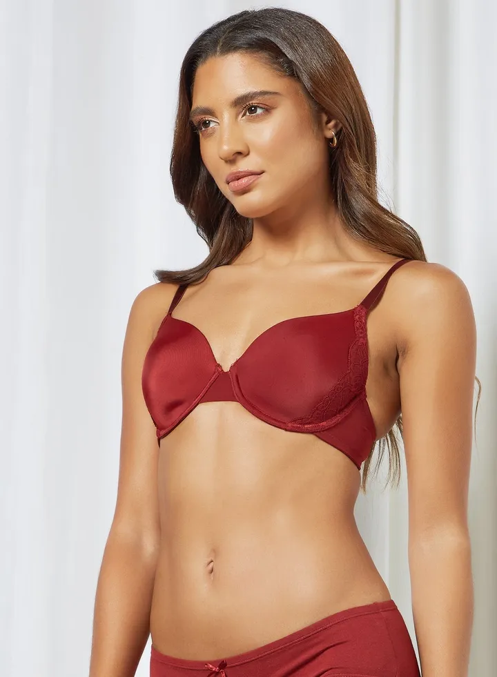 Padded T-Shirt Bra Red