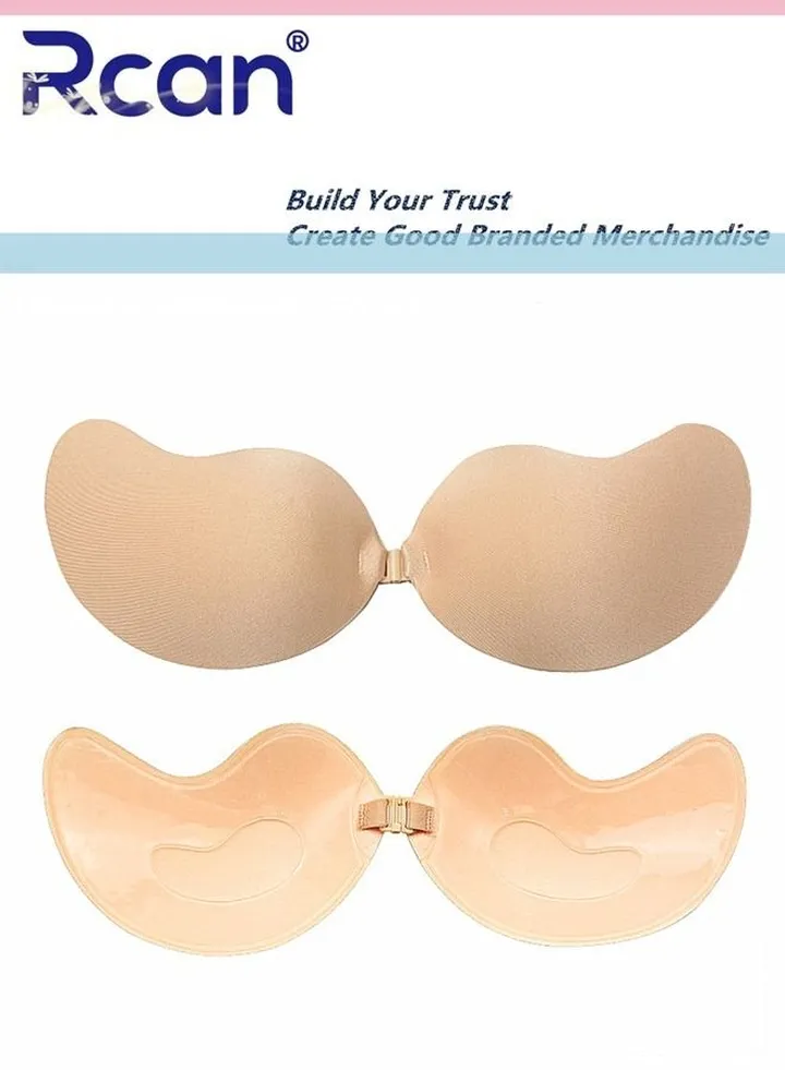 Women's Strapless Adhesive Bra Invisible Lifting Push Up Chest Covering Underwear Reusable for Backless Sling Skirt Wedding Dress Bikini