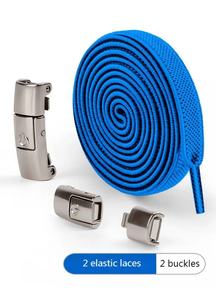 No Tie Shoe Laces Press Lock Shoelaces Without Ties Elastic Laces Light Blue