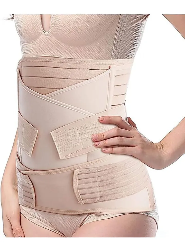 Postpartum Belly Wrap 3 in 1 Belt, Postpartum Belly Girdle Support Recovery Waist Pelvis Band, Body Shaper Postnatal Shapewear, XL