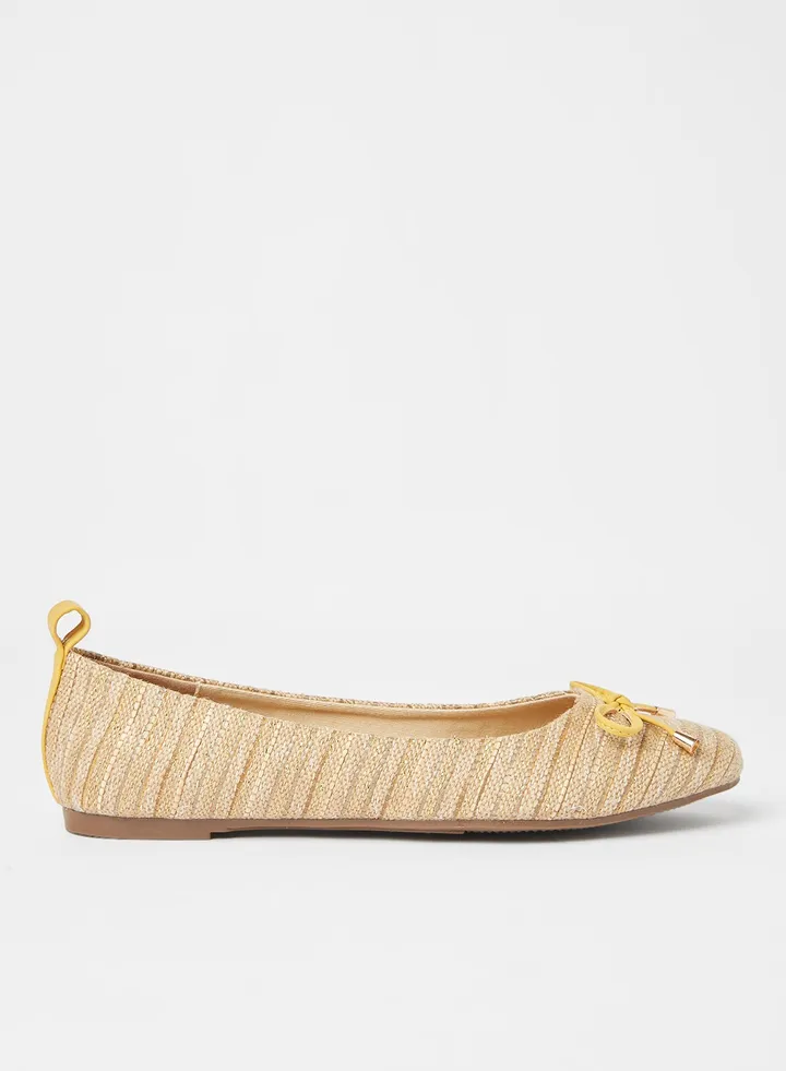 Bow Detailed Ballerina Beige