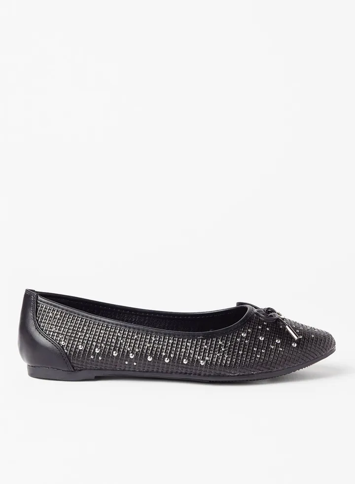 Embellished Stylish Ballerina Black