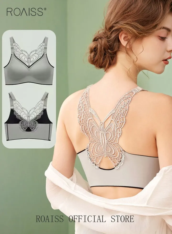 Latex Bra No Steel Ring With Chest Pad Underwear Gathered No Trace Large Size Vest Style Bra for Women