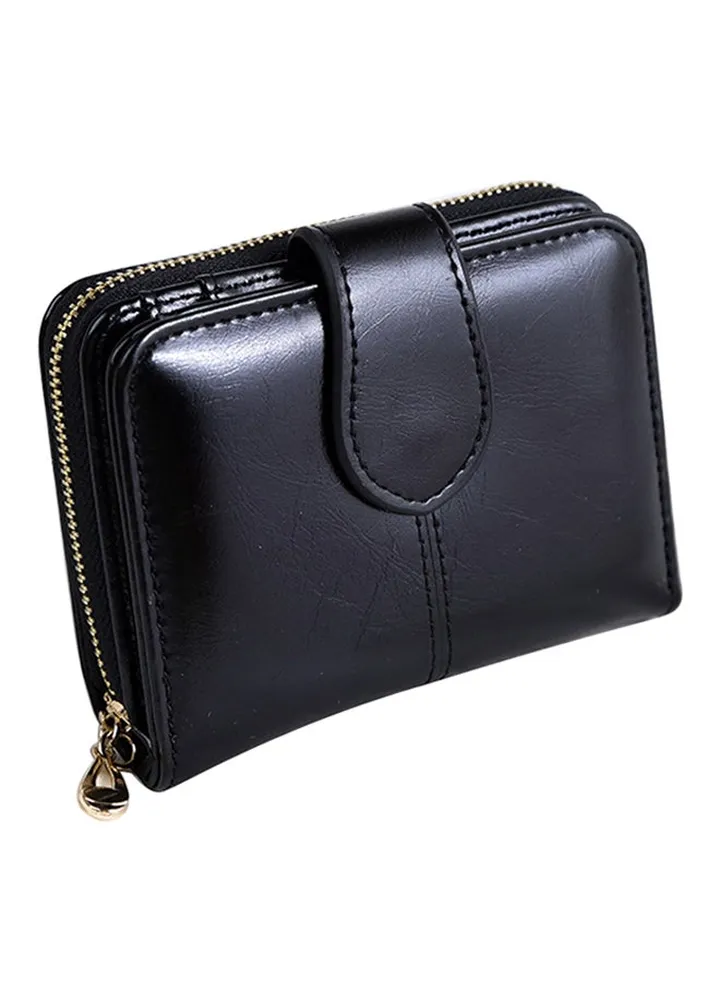 Vintage Faux Leather Wallet Black