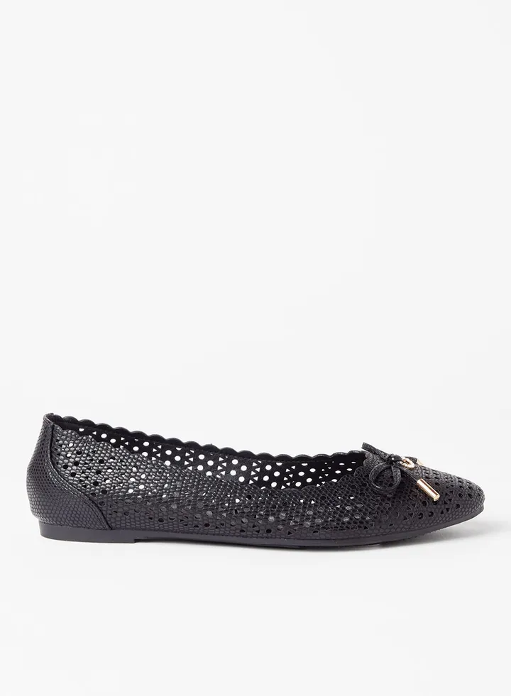 Bow Detailed Ballerina Black