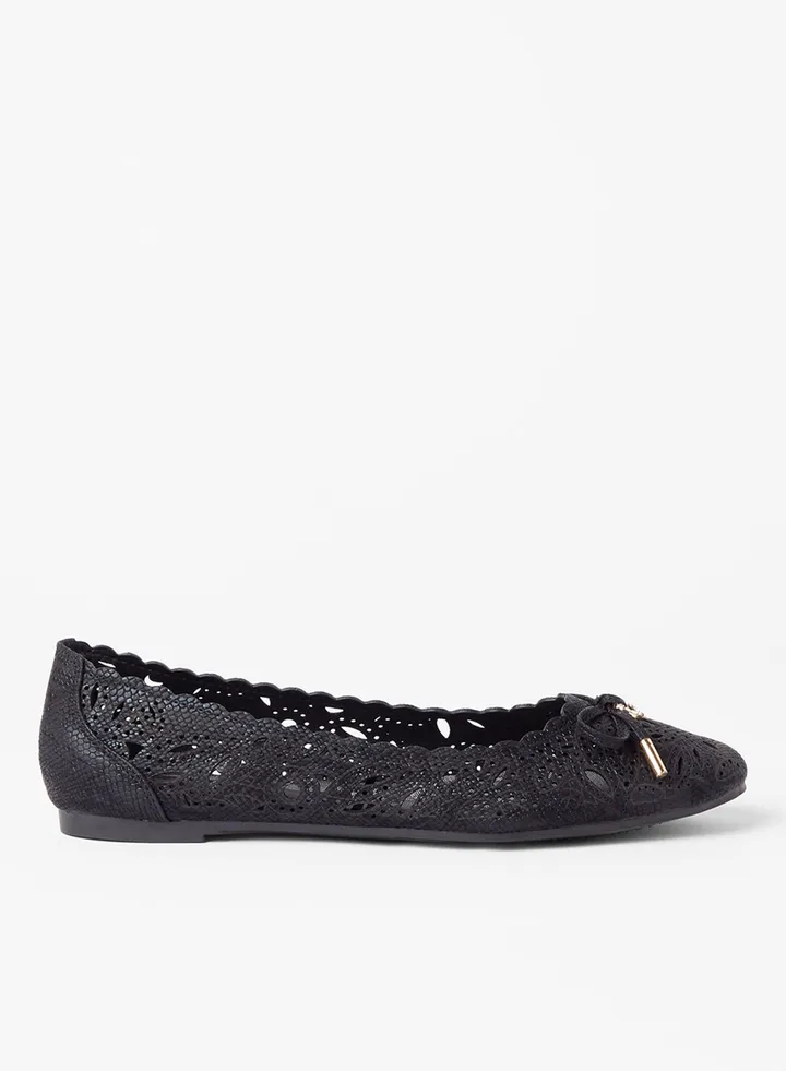 Bow Detailed Ballerina Black