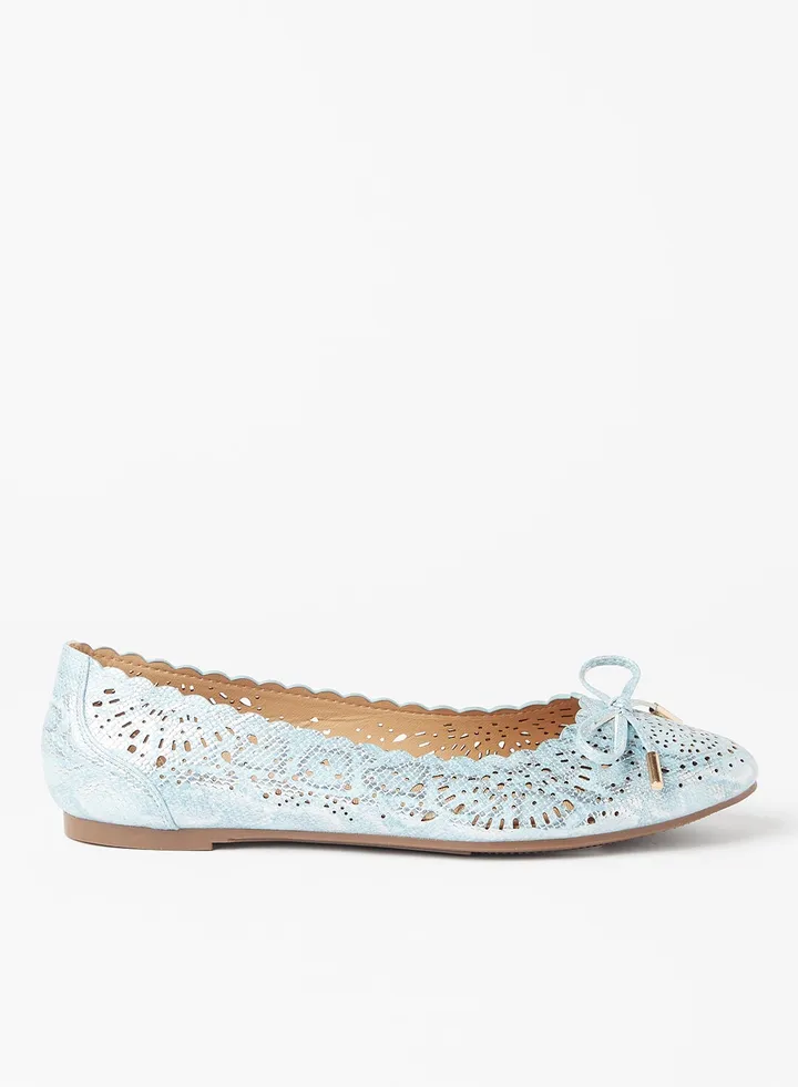 Bow Detailed Ballerina Blue